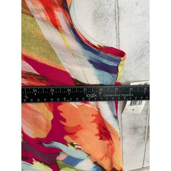 Robbie Bee Women's Printed Mock Neck Shift Dress flowy M multi fairycore boho - Picture 10 of 11